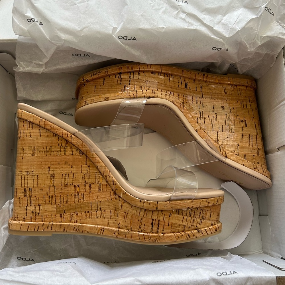 Aldo Clear Strap Wedges